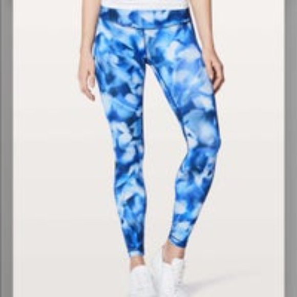 Like NEW Lululemon Wunder Under Blush Blossom Blue Leggings 28" Size 6 - Picture 3 of 12